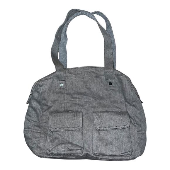 Thirty-One Solid Gray Diaper Bag Unisex Shoulder Bag EUC - Picture 1 of 6